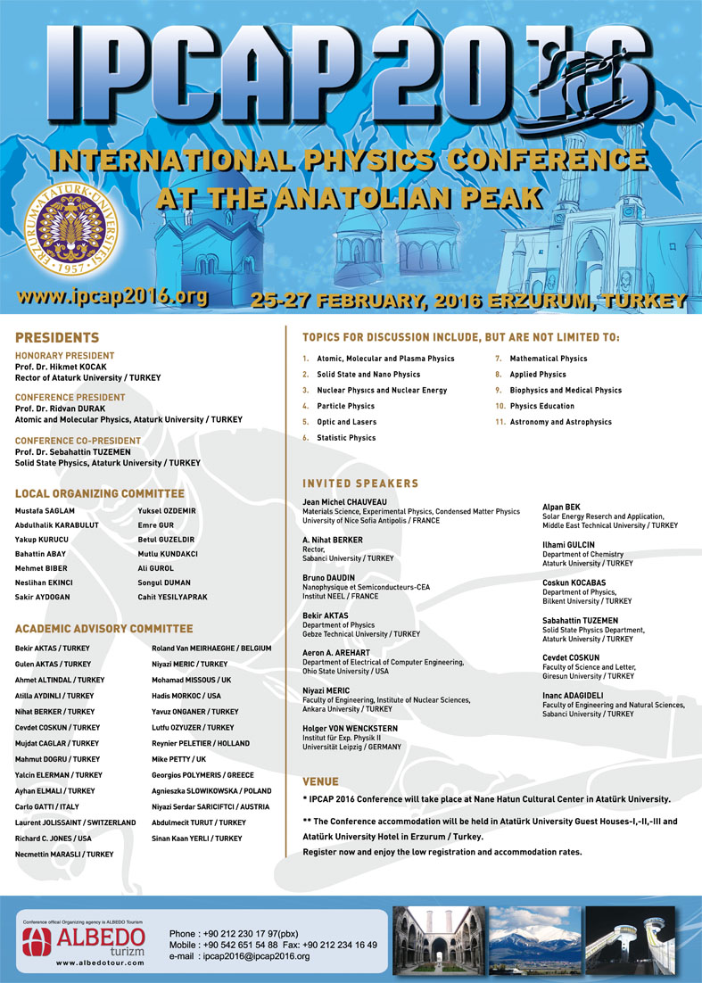 The purpose of IPCAP 2016 is to bring together academics, researchers and research students working in physics and closely related areas from around the world to exchange and share their experiences and research results and the latest developments about all aspects of Physical Science. 
